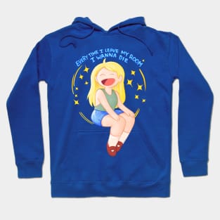 Every time I leave my room I wanna die - Fionna and Cake / Adventure Time fan art Hoodie